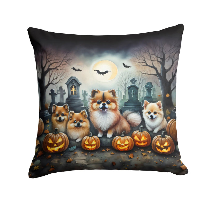 Pomeranian Spooky Halloween Throw Pillow