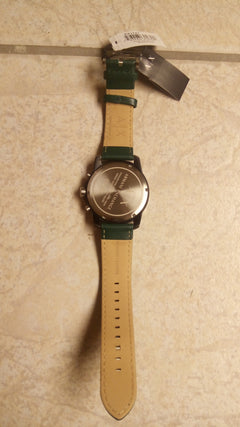 ARMANI EXCHANGE LEATHER ANALOG GREEN DIAL MEN'S WATCH AX1741, GREEN BAND