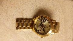 MICHAEL KORS SLIM RUNWAY THREE-HAND GOLD-TONE STAINLESS STEEL MEN'S WATCH