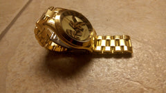 MICHAEL KORS SLIM RUNWAY THREE-HAND GOLD-TONE STAINLESS STEEL MEN'S WATCH