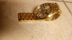 MICHAEL KORS SLIM RUNWAY THREE-HAND GOLD-TONE STAINLESS STEEL MEN'S WATCH