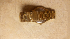 MICHAEL KORS SLIM RUNWAY THREE-HAND GOLD-TONE STAINLESS STEEL MEN'S WATCH