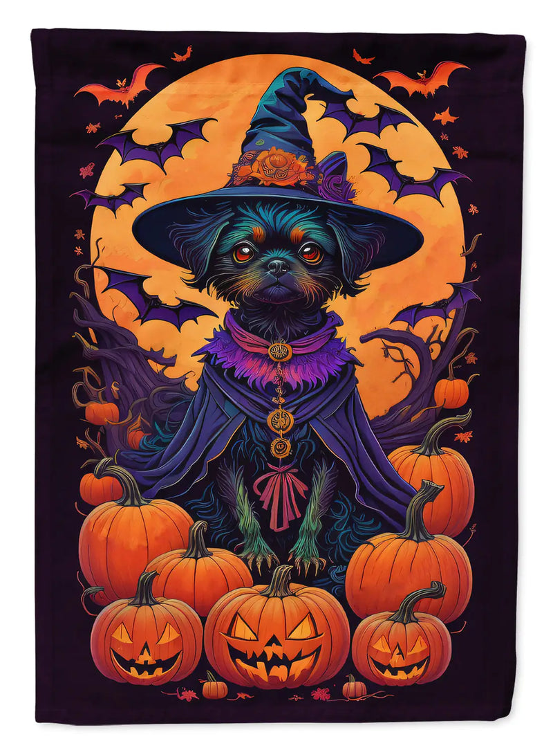 Affenpinscher Witchy Halloween House Flag