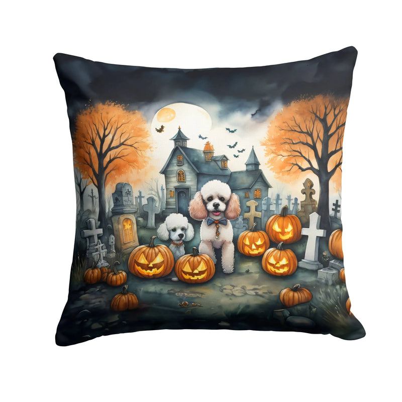 Poodle Spooky Halloween Throw Pillow