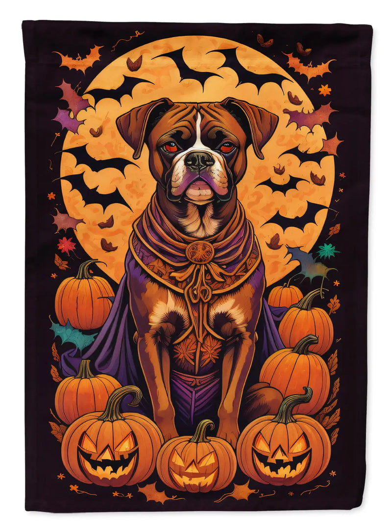 Boxer Witchy Halloween Garden Flag